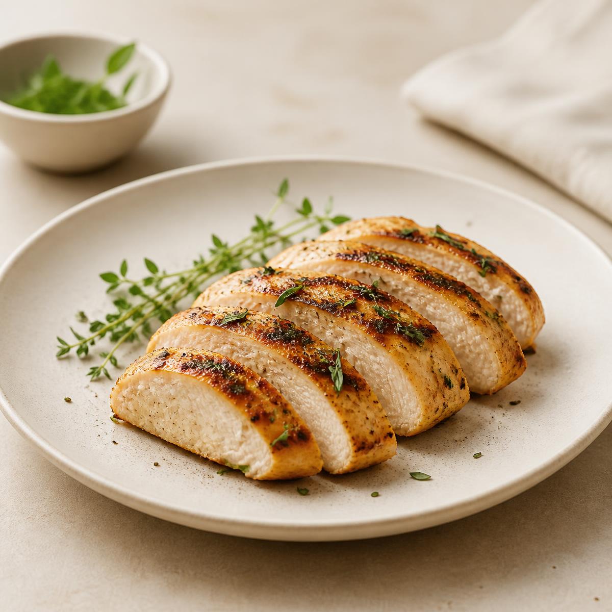Extra grilled chicken breast portion
